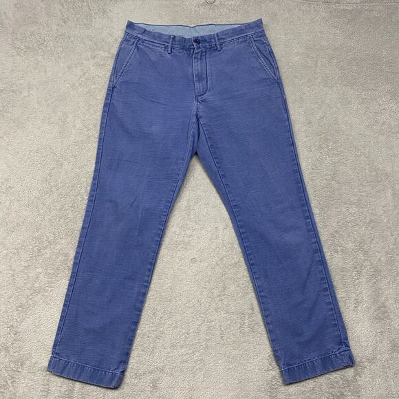 J Crew Pants Mens 30x30 Blue Urban Slim Flat Front Cotton Straight Flat Front‎ - Picture 1 of 11